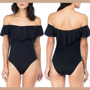 NWT Trina Turk Gypsy Solids Off‎ The ShoulderOne Piece Swimsuit [SZ 4 ]
